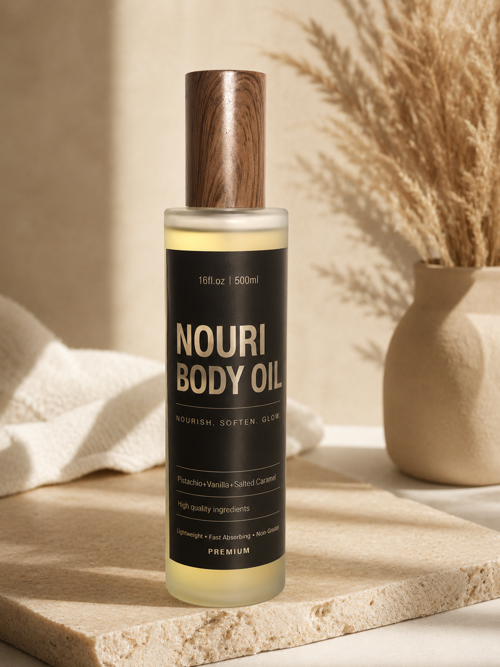 Golden Pistachio Nourishing Body Oil
Pistachio • Vanilla • Salted Caramel