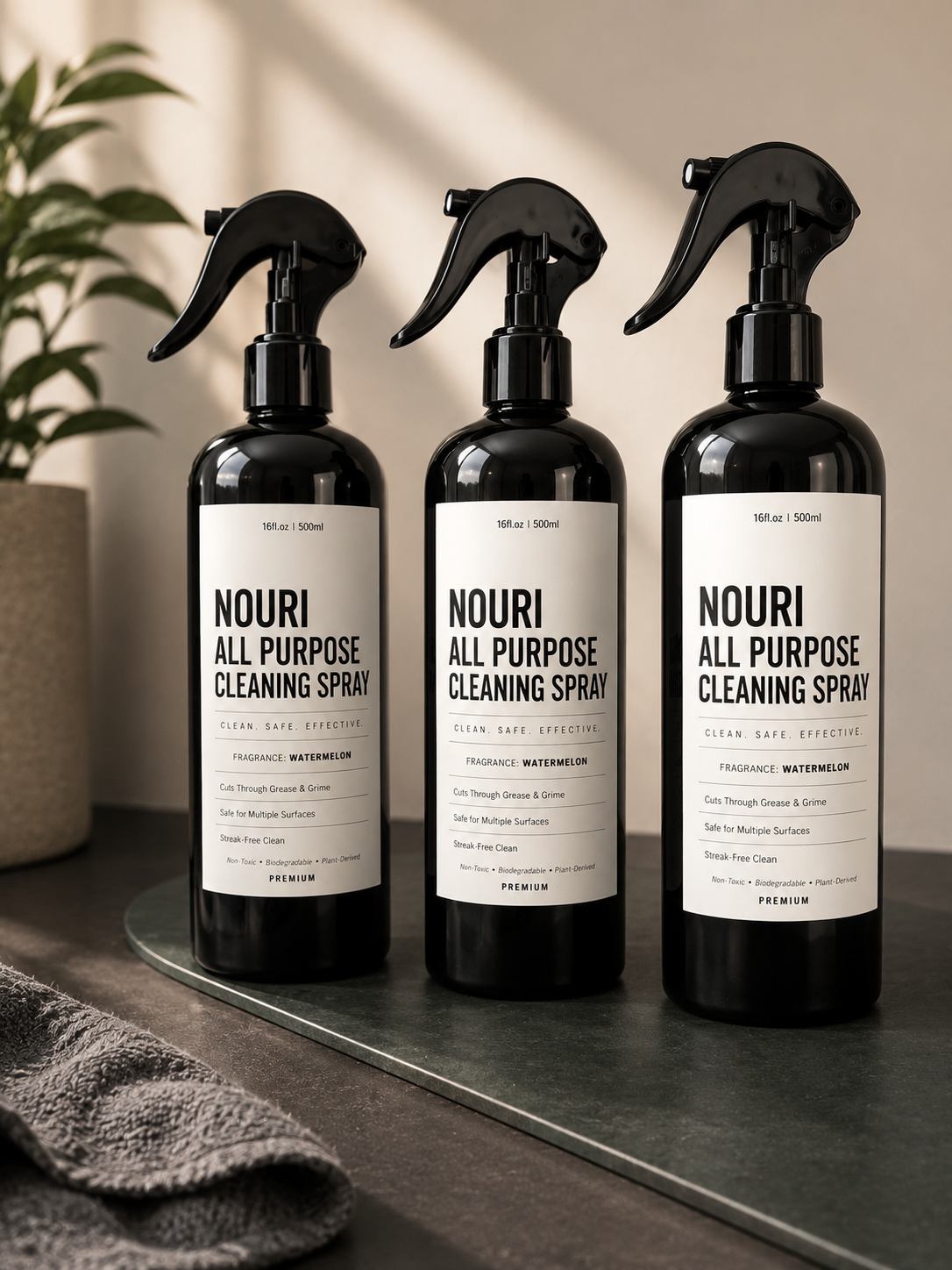 NOURI All Purpose Cleaning Spray – Watermelon Mist | Plant-Based Multi-Surface Cleaner | 16 oz